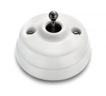 Permutateur manette nickel noir porcelaine blanche sans passe-câble de la collection Dimbler de Fontini (60304612)