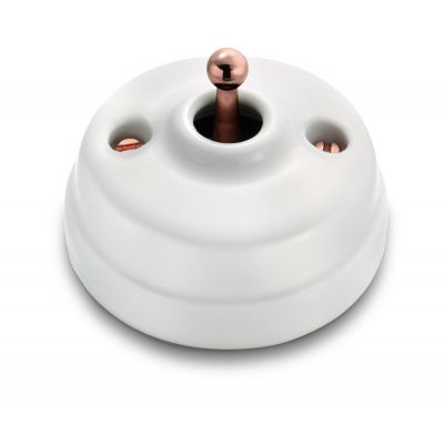 Permutateur manette cuivre porcelaine blanche sans passe-cble de la collection Dimbler de Fontini (60304622)