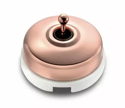 Permutateur d�me et manette cuivre brillante porcelaine blanche de la collection Dimbler de Fontini (60304722)