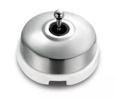 Permutateur d�me et manette chrom� brillante porcelaine blanche de la collection Dimbler de Fontini (60304812)