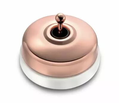 Permutateur d�me et manette cuivre brillante porcelaine blanche sans passe-c�ble de la collection Dimbler de Fontini (60304822)