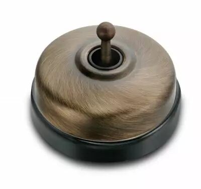 Permutateur bronze ancien manette laiton viellie porcel. noire sans passe-c�ble de la collection Dimbler de Fontini (60304852)