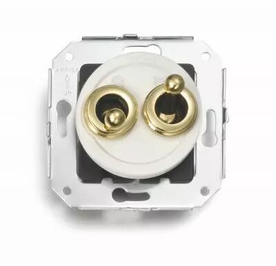 Commande pour volet roulant blanc avec manette dor�e, collection Venezia de Fontini (65342302)