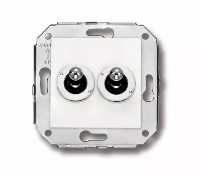 Va-et-vient double manette chrome brillante blanc de la collection F37 de Fontini (67302262)