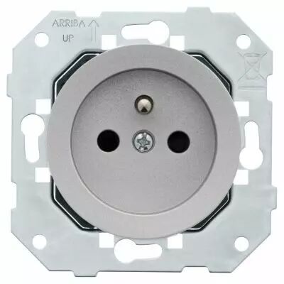 Prise 2P avec terre 16A-250V~ Aluminium - Collection DOM de Fontini (85208511)