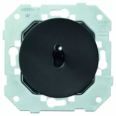 Poussoir 6A-250V~ � levier - noir mat - Collection DOM de Fontini (85312021)