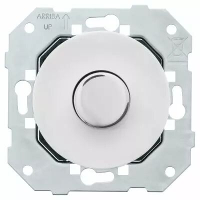 Variateur universel 250V~ � bouton chrome et centre blanc glossy - Collection DOM de Fontini (85330051)