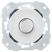 Variateur universel 250V~ à bouton chrome et centre blanc glossy - Collection DOM de Fontini (85330051)
