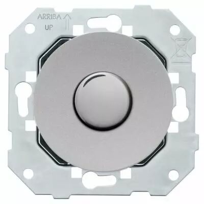 Variateur Led/Halog�ne 250V~  Bouton chrome et enjoliveur aluminium - Collection DOM de Fontini (85330511)