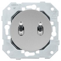Va-et-vient 10AX et poussoir 6A-250V~ à levier chrome et centre aluminium - Collection DOM de Fontini (85379511)