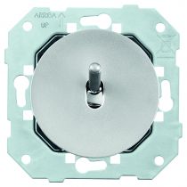 Interrupteur volets roulants 10AX-250V~  à levier chrome et enjoliveur alumin - Collection DOM de Fontini (853H8511)