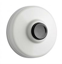 Bouton poussoir pour sonnette en bakelite Blanche avec bouton noir