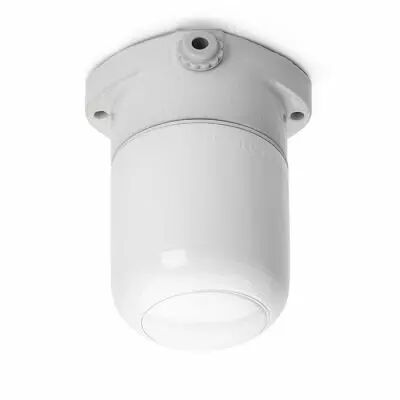 Plafonnier en porcelaine blanche avec verre opale LISILUX taille S