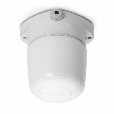Plafonnier en porcelaine blanche avec verre opale LISILUX taille M