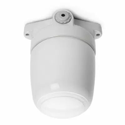 Plafonnier en porcelaine blanche avec verre opale LISILUX taille L