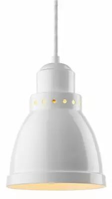 Suspension d'atelier r�tro blanche en acier, E27, Diametre 155mm,