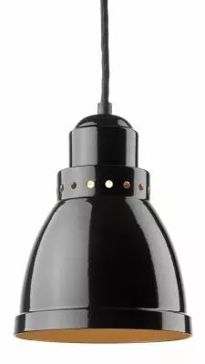 Suspension d'atelier r�tro noire en acier, E27, Diametre 155mm,