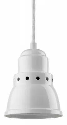 Suspension d'atelier r�tro blanche en acier, E27, Diametre 100mm,
