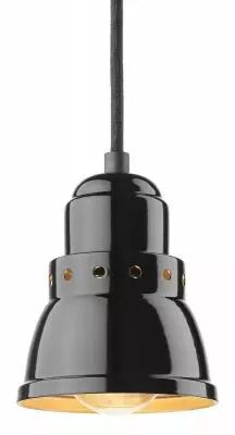 Suspension d'atelier r�tro noire en acier, E27, Diametre 100mm,