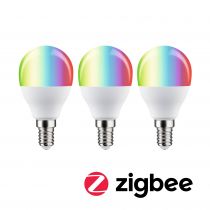 Ampoule LED E14 Sphérique Zigbee 5W x3 x3 RGBW 470lm 2200-6500K gradable