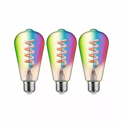Ampoule LED E27 Filament Edison Zigbee 6,3W x3 RGBW 470lm 2200-6500K or