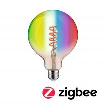 Ampoule LED E27 Filament globe125 Zigbee 6,3W RGBW 470lm 2200-6500K or