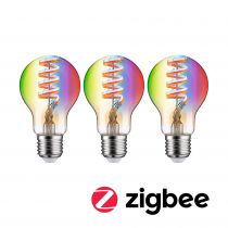Ampoule LED E27 Filament Standard Zigbee 6,3W x3 RGBW 470lm 2200-6500K or