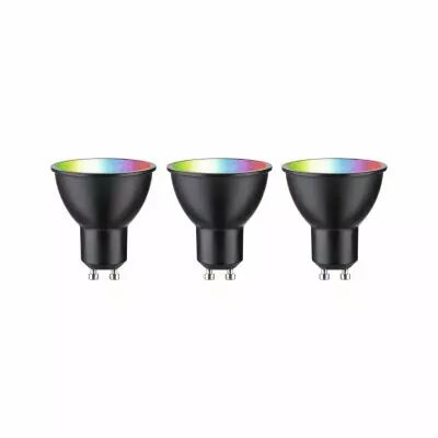 Ampoule LED GU10 R�flecteur Zigbee 4,8W x3 RGBW 350lm 2200-6500K gradable noir