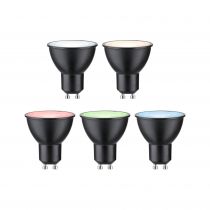 Ampoule LED GU10 Réflecteur Zigbee 4,8W x3 RGBW 350lm 2200-6500K gradable noir