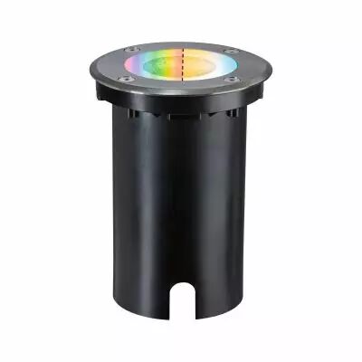 Encastr� de sol LED Floor Smart Home Zigbee 3.0  IP67 rond 110mm RGBW+ 4,9W 300lm 230V 120� Acier bross� Aluminium