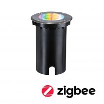 Encastré de sol LED Floor Smart Home Zigbee 3.0  IP67 rond 110mm RGBW+ 4,9W 300lm 230V 120° Acier brossé Aluminium