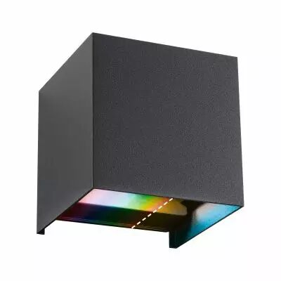 House Applique d'ext�rieur LED Cybo Smart Home Zigbee 3.0  IP44 carr� 100x100mm RGBW+ 2x2,5W 2x150lm 230V  Anthracite Aluminium