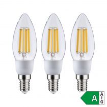 Ampoule LED E14 EcoLine Filament Bougie 2,5W x3 525lm 3000K clair 230V