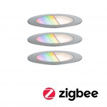 Plug & Shine Encastré de sol LED Floor Kit de 3 Smart Home Zigbee 3.0  IP67 RGBW+ 3x2W  21VA Acier inoxydable