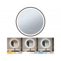 Miroir lumineux LED Mirra IP44  White Switch 750lm 230V 11,5W gradable Noir, Miroir