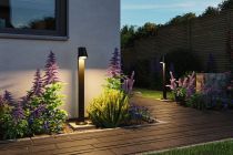 Borne lumineuse LED Caissa Détecteur haute fréquence IP44  793mm 3000K 9W 700lm 230V 65° Anthracite  Aluminium