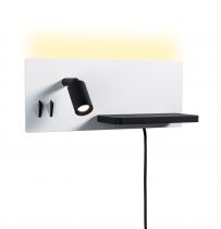 Applique LED Serra 2700K 650lm / 200lm 230V 5,5 / 1x2,6W gradable Blanc dépoli, Noir mat