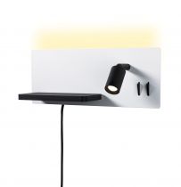 Applique LED Serra 2700K 650lm / 200lm 230V 5,5 / 1x2,6W gradable Blanc dépoli, Noir mat