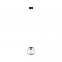 Luminaire en suspension LED Ruya E14 max. 20W Verre, Noir mat