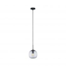 Luminaire en suspension LED Ruya E14 max. 20W Verre, Noir mat