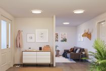 Panneau LED Atria Shine Backlight IP44 rond 420mm  22W 2300lm 4000K Esthétique bois