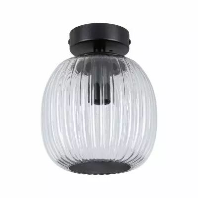 Plafonnier LED Ruya IP44 E14   230V max. 20W  Verre, Noir mat