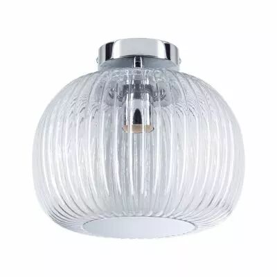 Plafonnier LED Ruya IP44 E27   230V max. 60W  Verre, Chrome