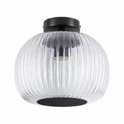 Plafonnier LED Ruya IP44 E27   230V max. 60W  Verre, Noir mat