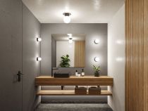 Selection Bathroom Plafonnier LED Gove IP44  3000K 900lm 230V 9W  Noir mat, Satiné
