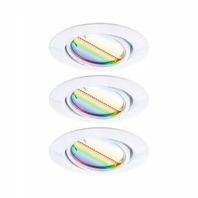 Spot encastr� LED Base Kit de base orientable Smart Home Zigbee 3.0 Coin  rond 90mm 20�  3x4,9W 3x420lm 230V gradable RGBW+ Blan