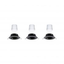 Spot encastré LED Base Kit de base orientable Smart Home Zigbee 3.0 Coin  rond 90mm 20°  3x4,9W 3x420lm 230V gradable RGBW+ Noir