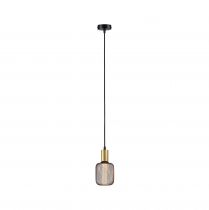 Luminaire en suspension Ravi IP44 E27   max. 60W Noir mat, Doré gradable