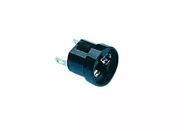 Douille ronde en thermoplastique pour lampe culot verre W2,1D, montage par l'avant avec �paisseur 1,5mm, cosses � souder (126522