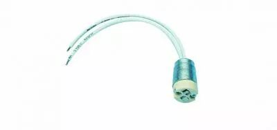 Douille st�atite avec support en zamak pour G4/GX5,3/GX6,35/GY6,35 24V 10A T350�C, c�ble silicone T180�C 150mm, filetage M10X1 (